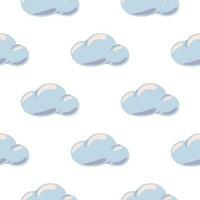 Simple clouds seamless pattern. Primitive art. vector