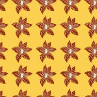 Cute stylized bud flowers background. Abstract flower seamless pattern in simple style. vector