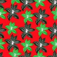 Cute stylized bud flowers background. Abstract flower seamless pattern in simple style. vector