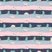 Simple clouds seamless pattern. Primitive art. vector