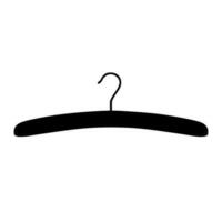 Wooden coat hanger in simple style. Coat hanger icon. vector