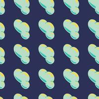Simple clouds seamless pattern. Primitive art. vector