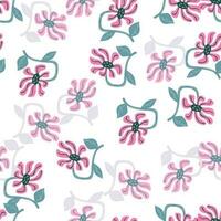 Decorative retro abstract flower seamless pattern. Vintage stylized flowers background. vector