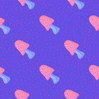 Magical fly agaric wallpaper. Seamless pattern with fairytail mushrooms. vector