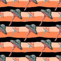 Seamless pattern with fairytail mushrooms. Magical fly agaric wallpaper. vector