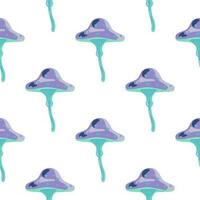 Seamless pattern with fairytail mushrooms. Magical fly agaric wallpaper. vector