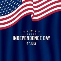 Realistic american independence day celebration illustration post template vector