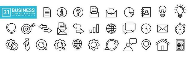 Collection of business icons, marketing, finance, strategy, statistics, work, editable and resizable vector EPS 10.