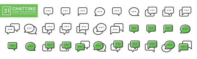 colección de habla burbuja iconos, charlar, en línea, comunicación, editable y redimensionable eps 10 vector