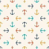 Seamless vector pattern with anchors. Background in marine style. Vector illustration