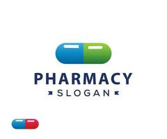 Medicine pill capsule logo design. Pharmacy logo design. vector