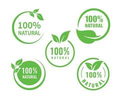 Set of Natural vector logo design. Vector collection of leaf frames, natural icon, labels and stickers