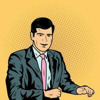 Pop Art Comic Business Man Vector Stock Illustration 10