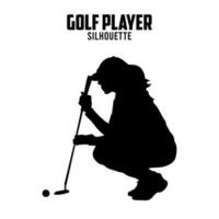 Golf Player Silhouette vector stock illustration, golf silhoutte 01