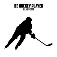 Ice Hockey Player Silhouette vector stock illustration, ice hockey silhoutte 09