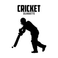 Cricket Batsman vector stock illustration  Cricket silhouette Vector