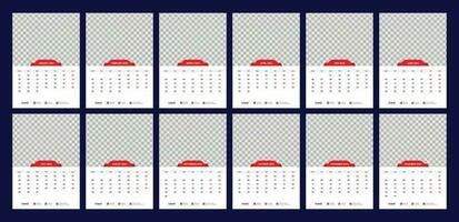 calendar, 2024, wall, calender, template vector