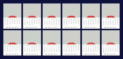 calendar, 2024, wall, calender, template vector