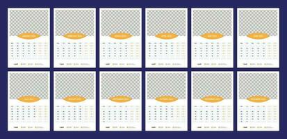 calendar, 2024, wall, calender, template vector