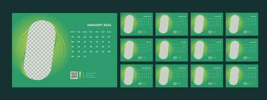 calendar, 2024, desk, template, design vector