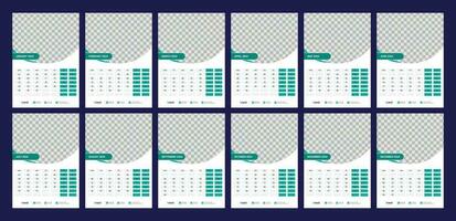 calendar, 2024, wall, calender, template vector