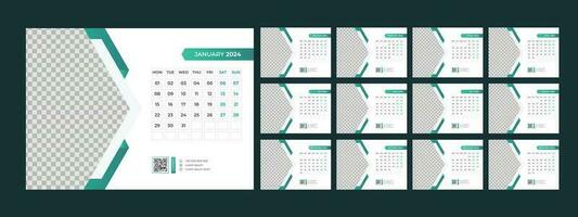 calendar, 2024, desk, template, design vector