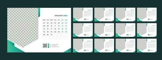 calendar, 2024, desk, template, design vector