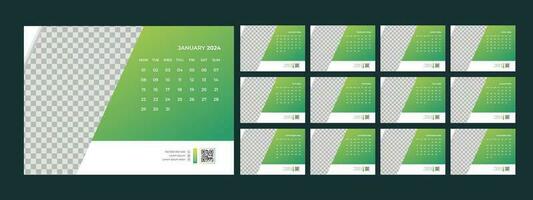 calendar, 2024, desk, template, design vector