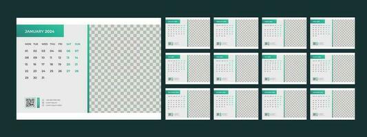 calendar, 2024, desk, template, design vector