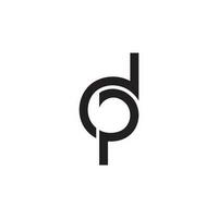 Letter DP or PD with lowercase creative monogram shapes alphabet modern logo. P logo. D logo vector