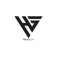 Letter h g v with triangle shape modern unique monogram logo. H logo. G logo. V logo vector