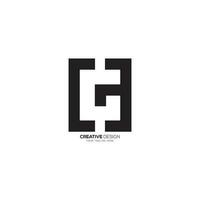 Rectangle shape letter CG with negative space modern monogram logo. CG logo. GC logo vector
