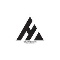 Modern unique triangle letter AH or HA monogram flat logo. H logo. A logo vector