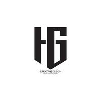 Modern letter HG or GH with shield shape security business monogram logo. H logo. G logo vector