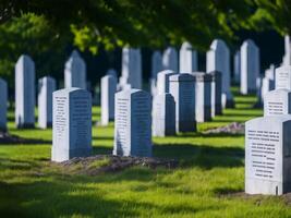 Tombstone at the national heroes cemetery, image photo