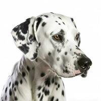 Beauty dalmatian dog, isolated on white background, generate ai photo