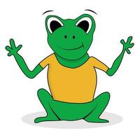 Frogling green character vector