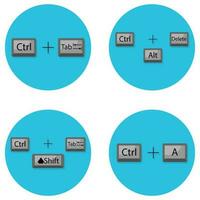 Combination of keyboard hot buttons vector