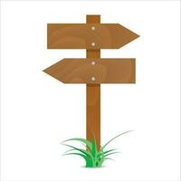 Wooden signpost with arrows vector
