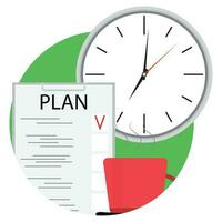 Write business plan icon vector. Management plan business illustration vector