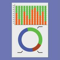 Document financial infographic. Infochart data, statistic economic graphic report. Vector illustration
