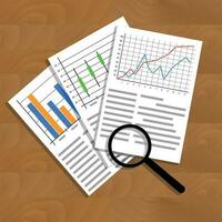 Analysis of statistical data. Research optimization financial infographic, business analytics illustration vector