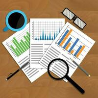 Analytics and analysis. Vector trend stock, financial graphic and diagram illustration