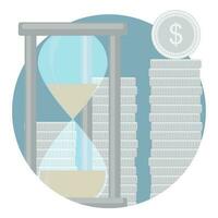 Capitalization of cash deposits icon. Capital finance and time. Vector illustration