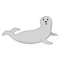 Cartoon cute seal vector. Wildlife happy polar seal illustration vector