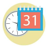 Business time icon. Clock and calendar, management and planning time. Vector illustration