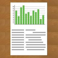 Schedule chart on table vector. Economic visualization information, business report graph illustration vector