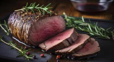 Roasted beef tenderloin meat photo