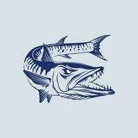 vector ilustración barracuda pescado