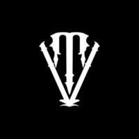 vector logo monograma letra v t